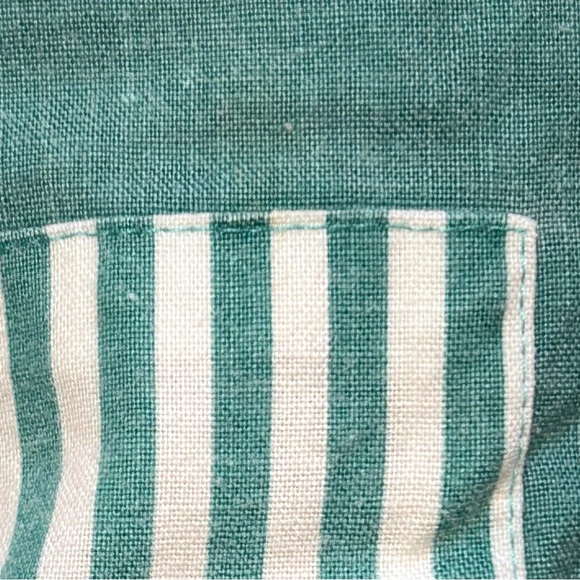 Vintage Van Heusen Teal Green Men’s Button Up T Shirt White Stripes XL Cotton - Picture 13 of 13